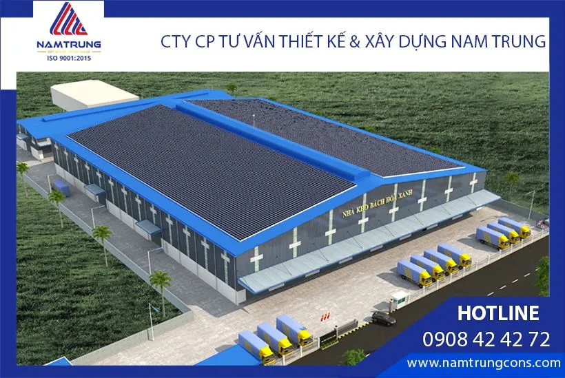 Phối cảnh thiết kế nhà xưởng Bách Hóa Xanh
