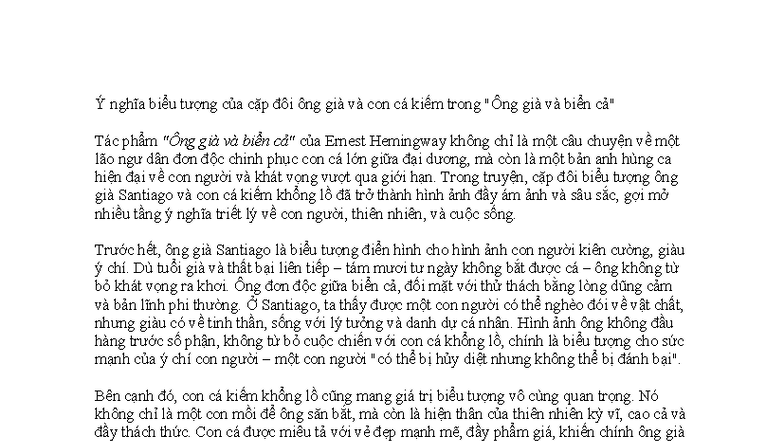 Biểu Tượng Sâu Sắc Của Con Cá Kiếm Trong Tác Phẩm "Ông Già Và Biển Cả"