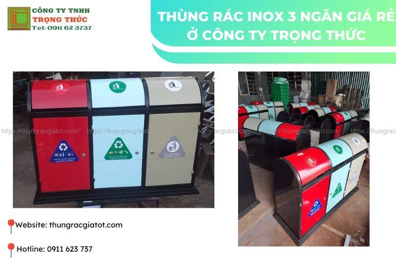 Những ưu điểm của thùng rác inox 3 ngăn phân loại rác