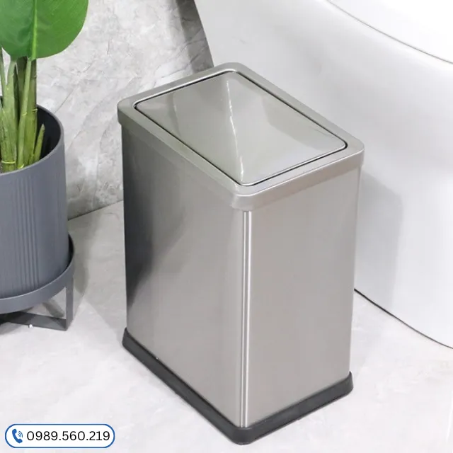 Thùng rác inox nắp lật 14