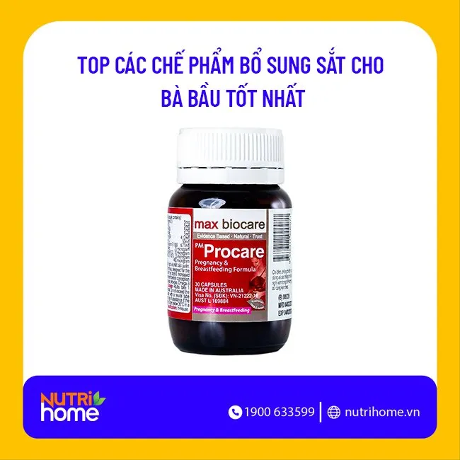 Thuốc bổ sung sắt cho bà bầu PM Procare