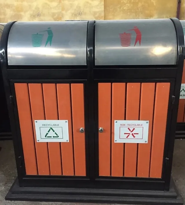 Cấu tạo thùng rác inox 2 ngăn