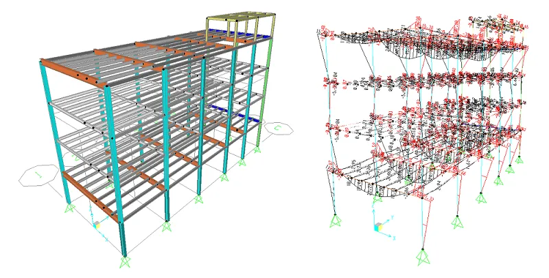 Mô phỏng nội lực của một khung thép tiền chế