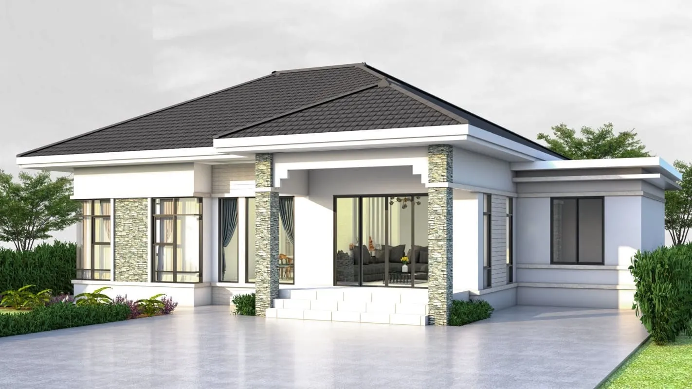 Biệt thự lợp tôn giả ngói