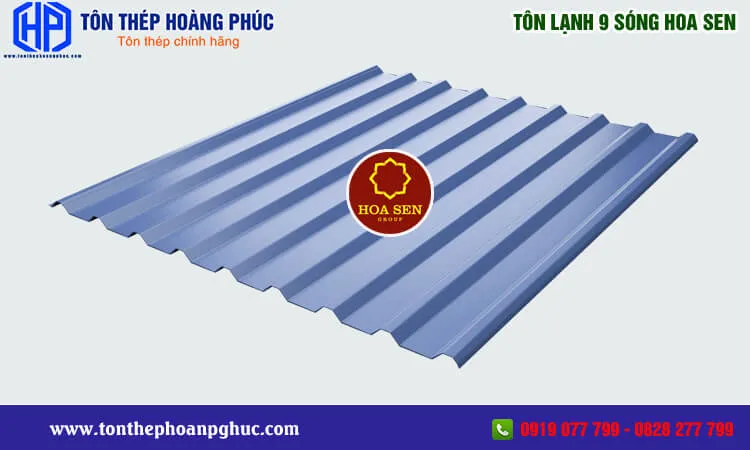 Tôn lạnh Hoa Sen 9 sóng với độ bóng bề mặt và độ bền màu cao vượt trội
