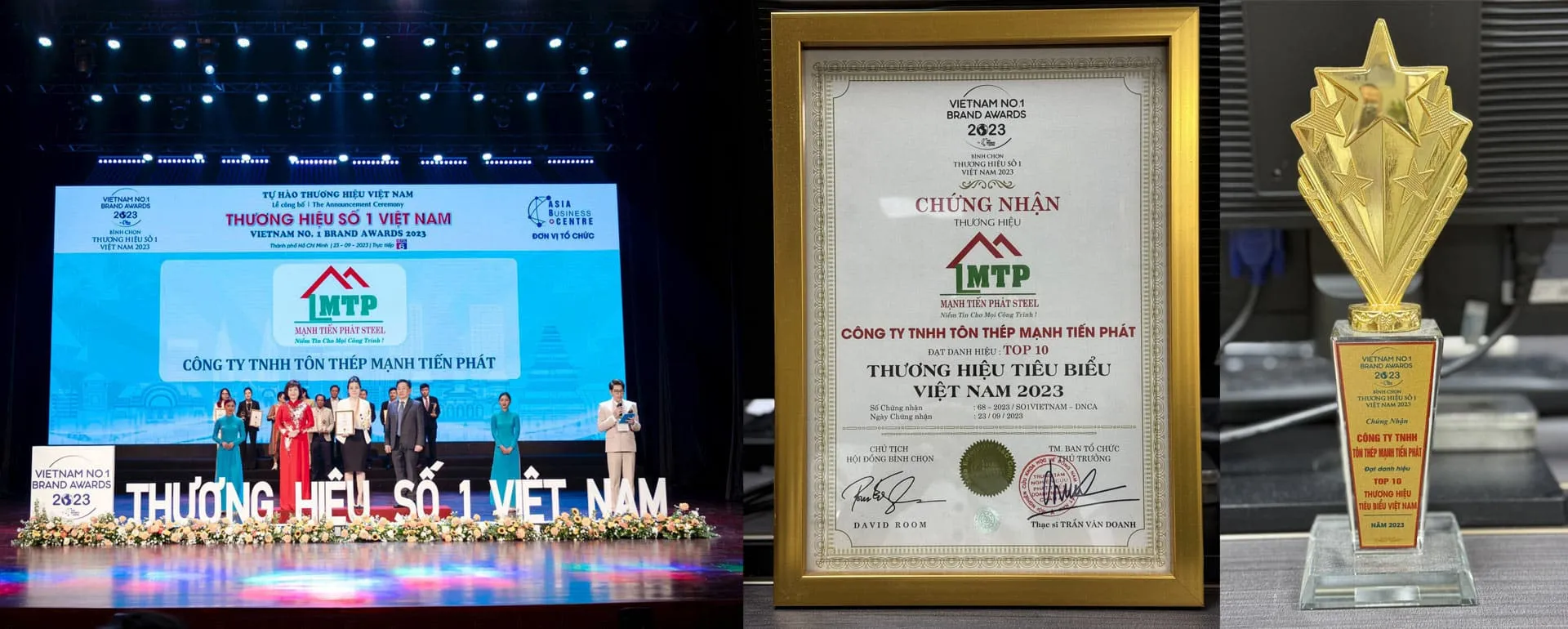 Tôn thép MTP nhận giải thưởng thương hiệu số 1 Việt Nam