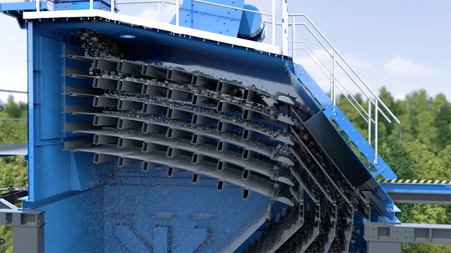 Cận cảnh máy sàng rung phân loại khoáng chất