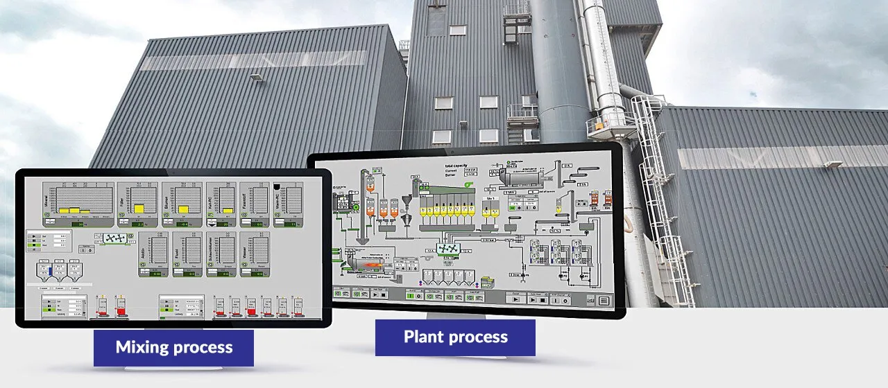 Giao diện hệ thống điều khiển trạm trộn thông minh
