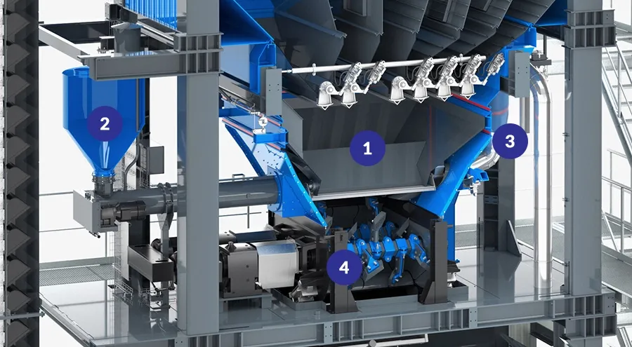 Phễu cân định lượng các thành phần bê tông nhựa