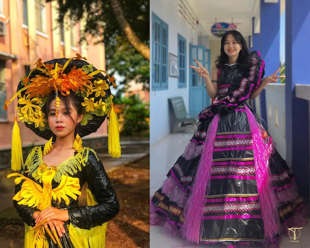 trang phục dân tộc tái chế