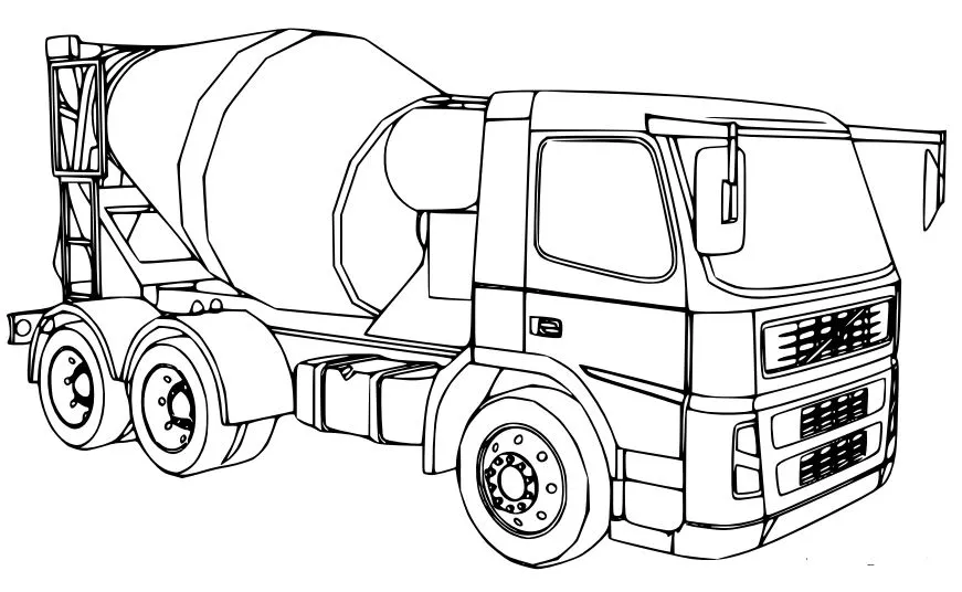 Xe trộn bê tông cần màu sắc từ bé
