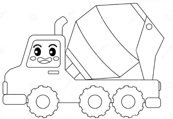 Thú vị với tranh tô màu xe trộn bê tông