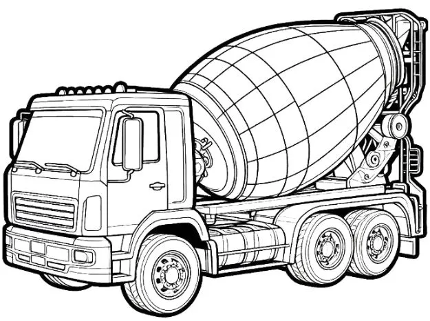 Tải tranh tô màu xe trộn bê tông miễn phí