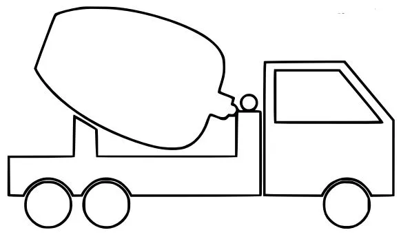 Bé tô vẽ xe trộn bê tông qua tranh tô màu