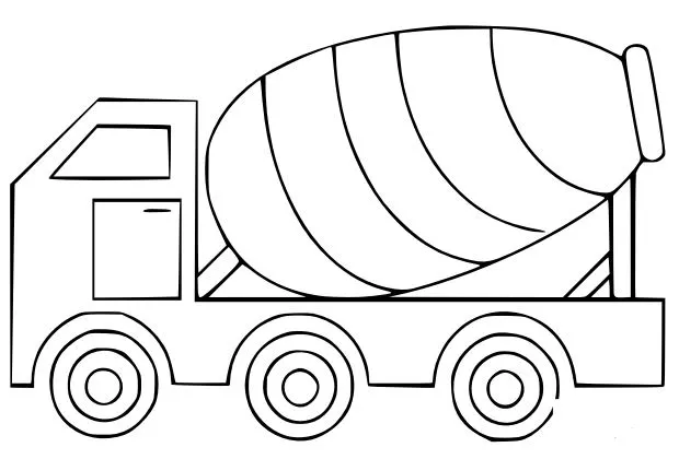 Tranh tô màu xe trộn bê tông mạnh mẽ rực rỡ