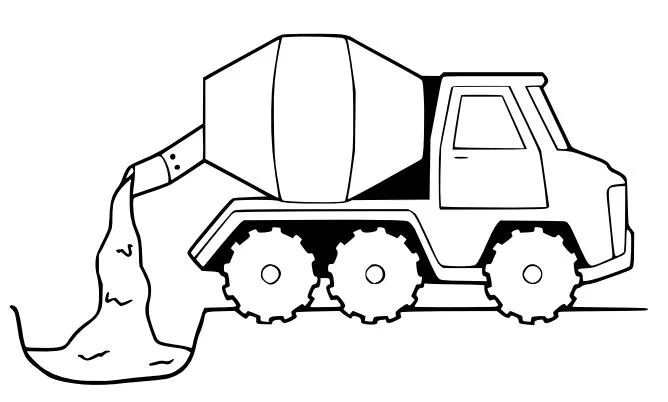 Tranh tô màu xe trộn bê tông khơi dậy sáng tạo