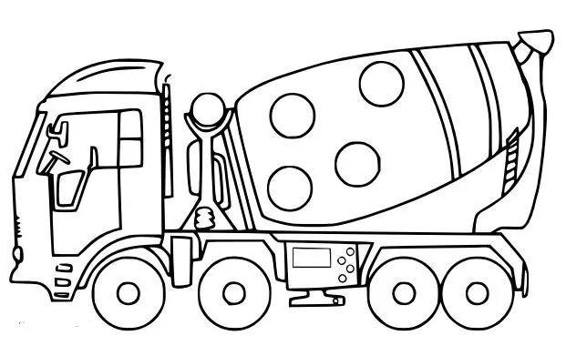 tranh tô màu máy trộn bê tông