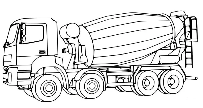 Bé học xây dựng qua tranh tô màu xe trộn