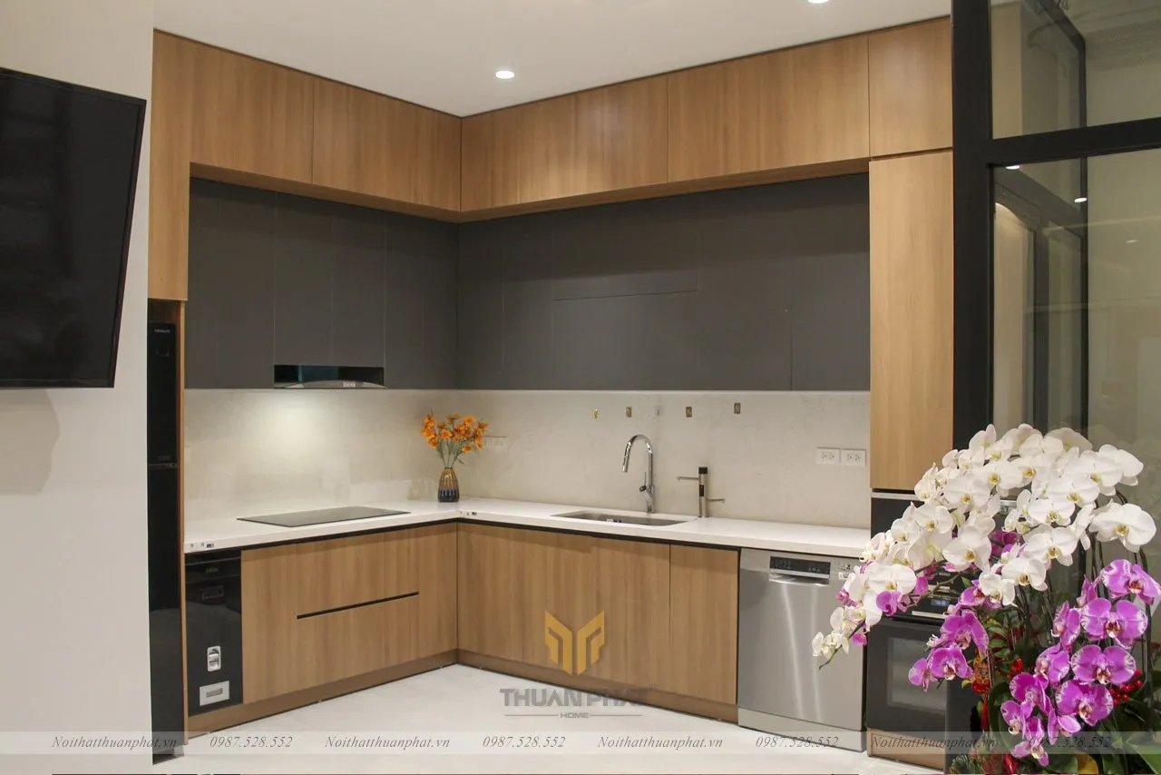 Tủ bếp inox cánh Laminate An Cường - anh Hoan, Tây Sơn - Hà Nội