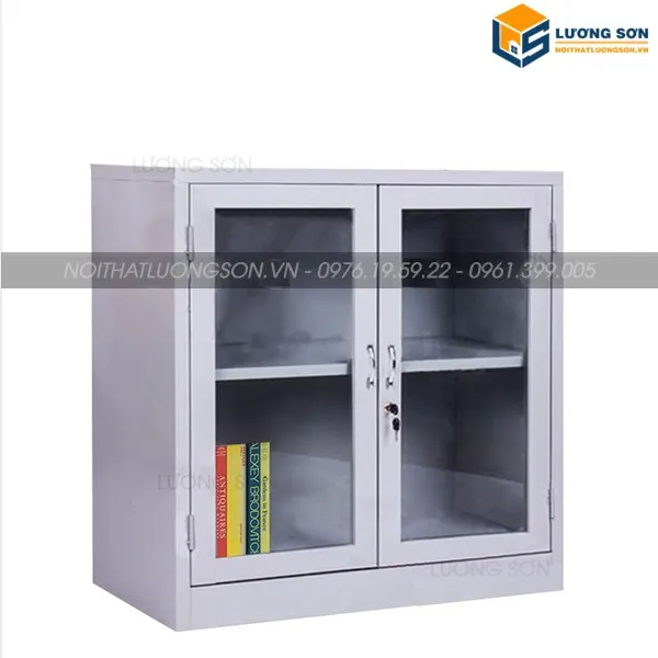 Tủ sắt tài liệu thấp cánh kính TS16