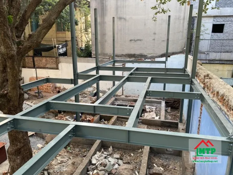 Thép hình I100 sử dụng làm khung nhà tiền chế 2 tầng