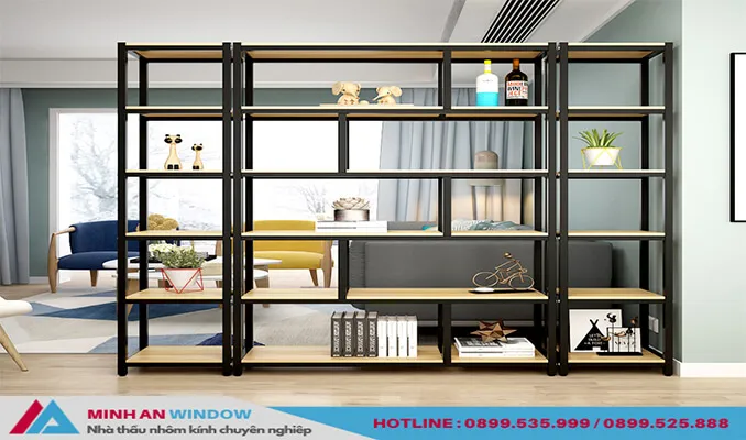 Mẫu vách ngăn bằng sắt kết hợp đựng đồ cao cấp chất lượng phổ biến nầm 2026