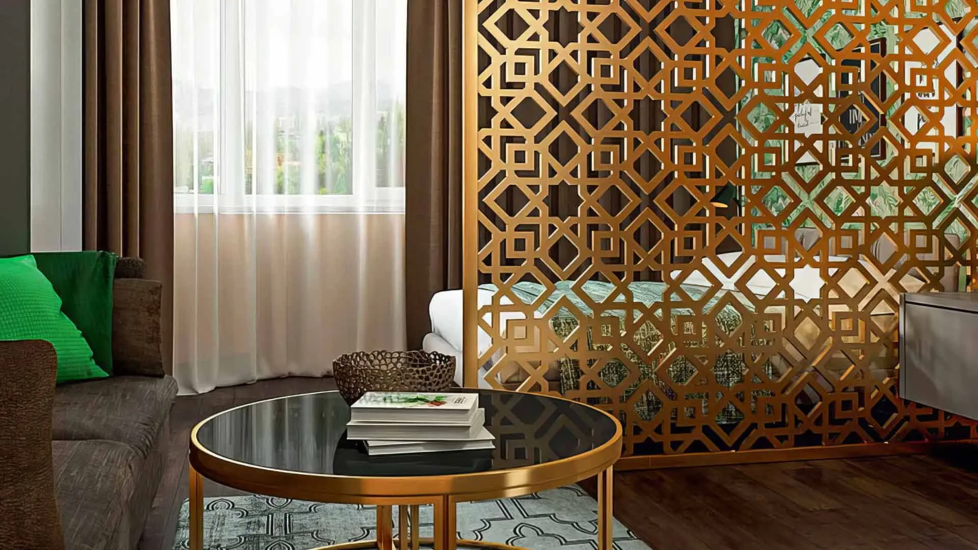 vách ngăn phòng ngủ bằng cnc