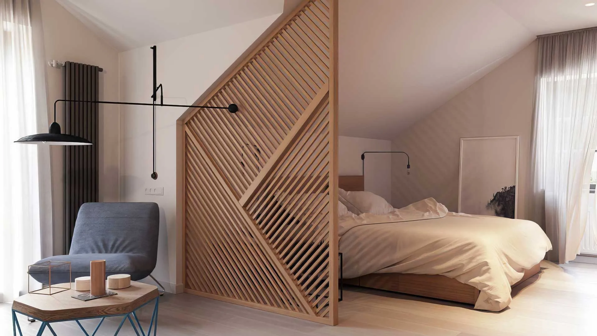 vách ngăn phòng ngủ cnc