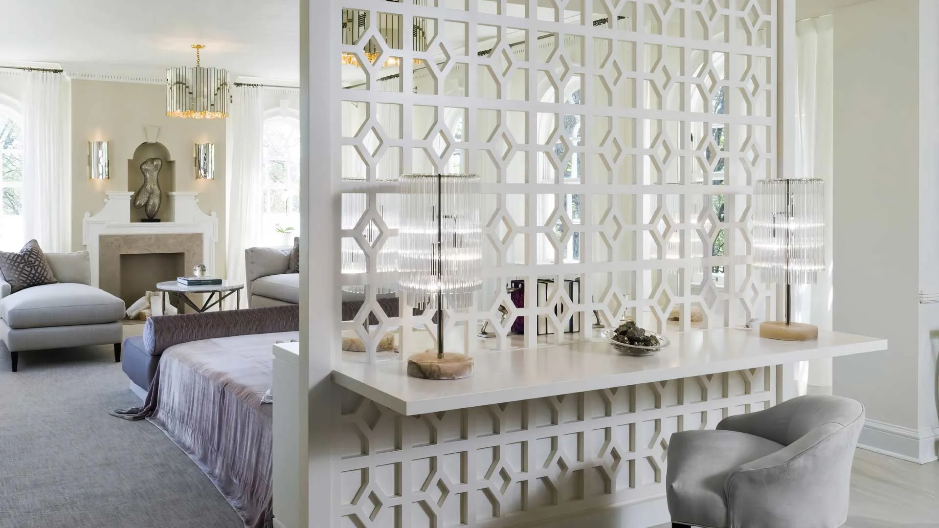 vách ngăn phòng ngủ thạch cao