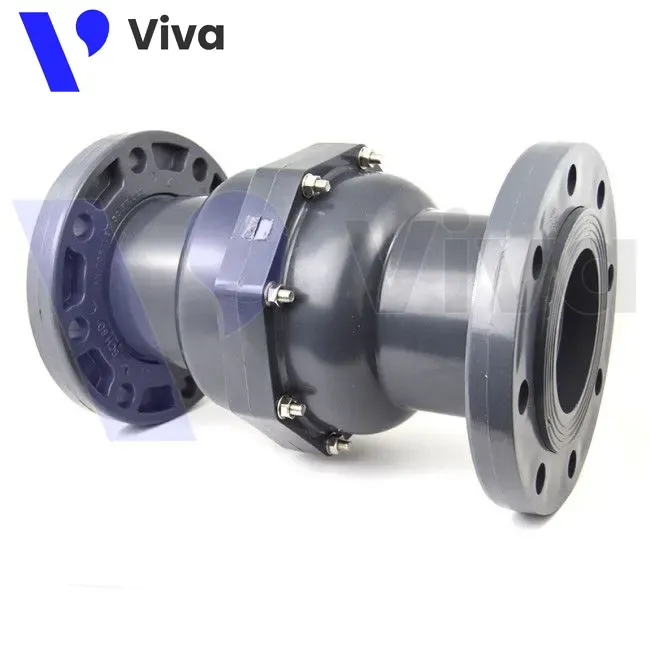 Van 1 chiều nhựa lá lật 45 độ nối bích UPVC