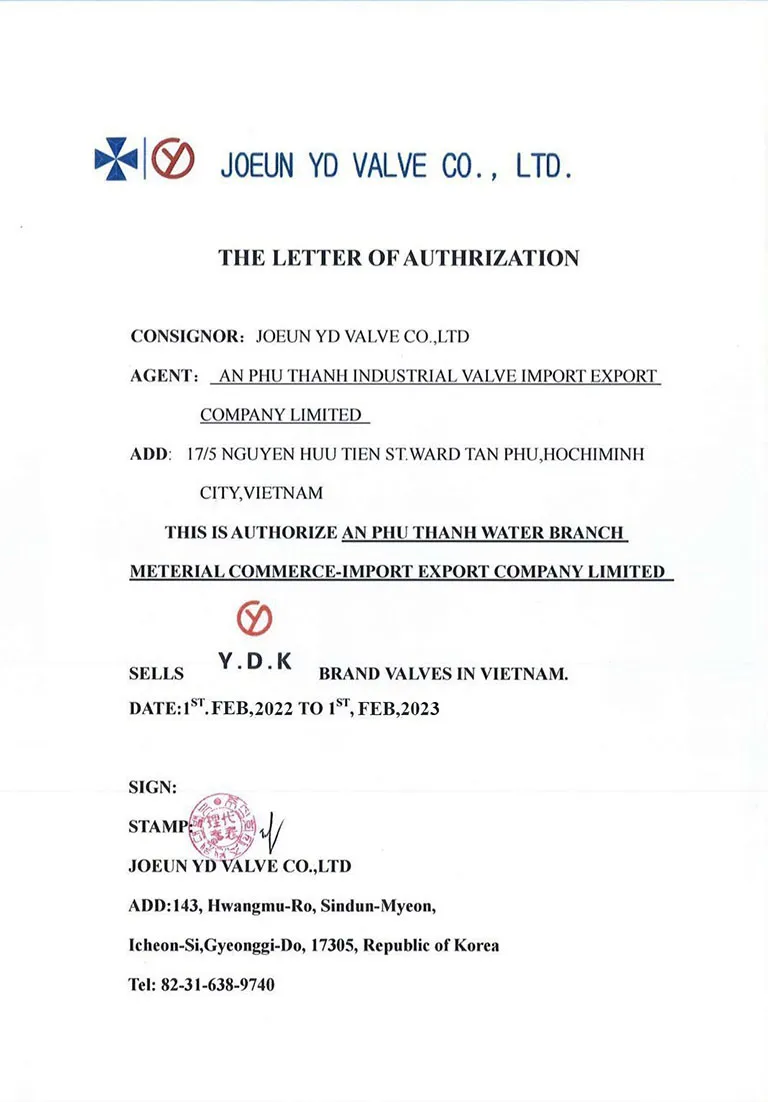 nhà phân phối van ydk