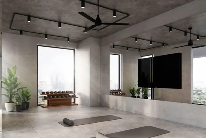 Trần bê tông mài bóng tạo phong cách công nghiệp hiện đại