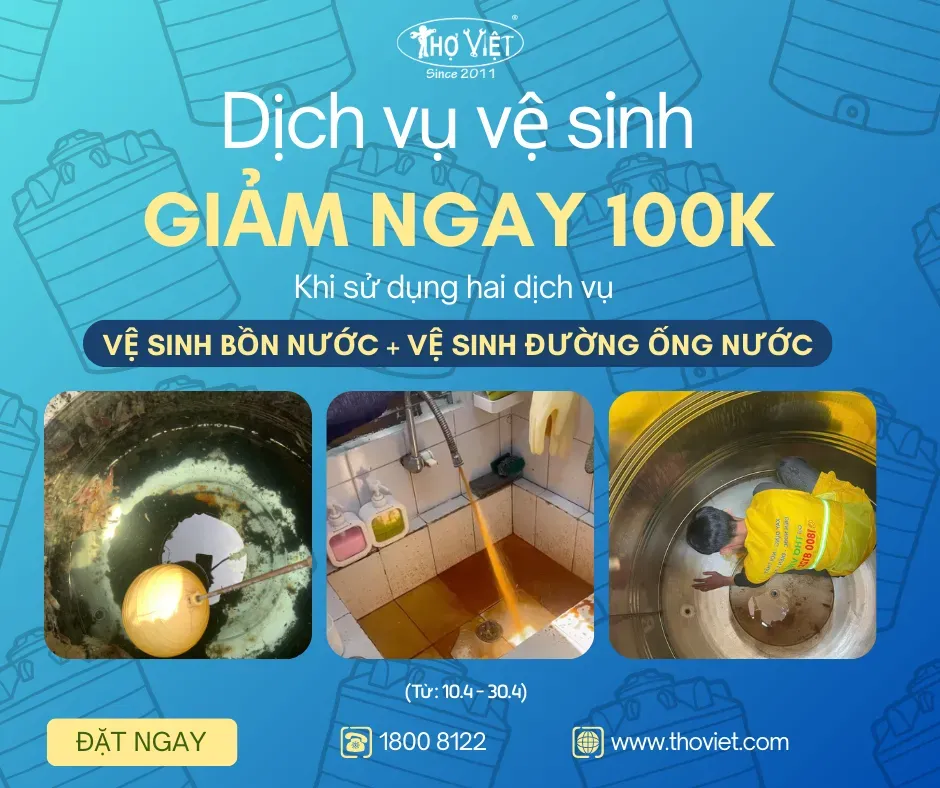 chương trình khuyến mãi vệ sinh bồn nước