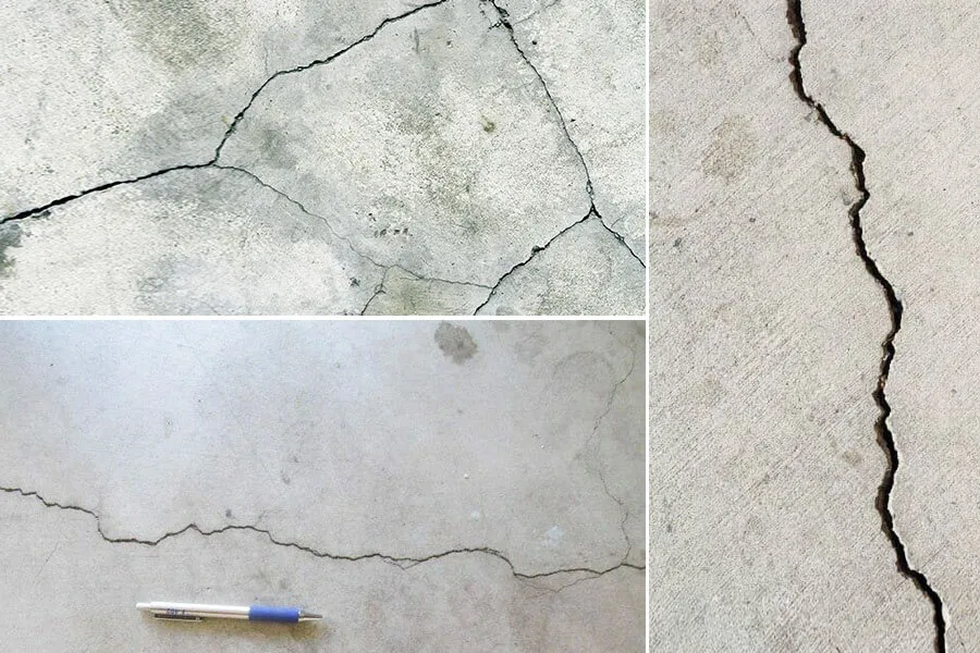 các loại vết nứt trên mặt sàn bê tông