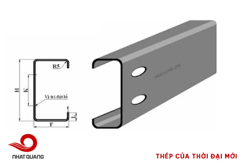 Vị trí đột lỗ trên xà gồ