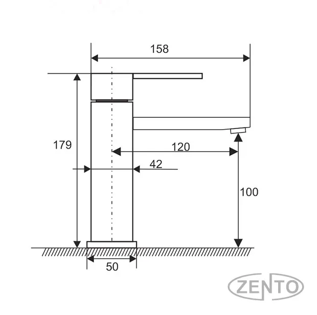 Kích thước chi tiết vòi lavabo SUS3324-EC