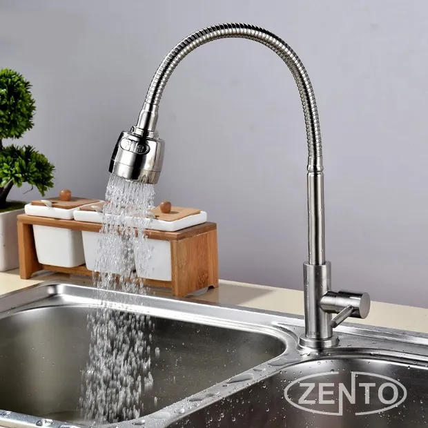 Cận cảnh bề mặt inox 304 đánh bóng mờ của vòi Zento