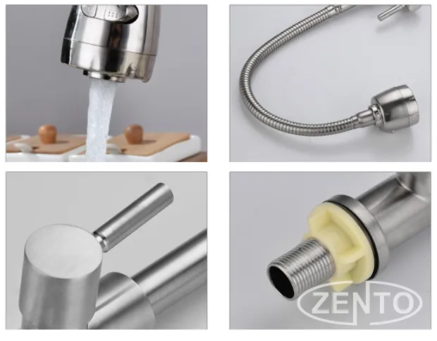 Đế vòi dày dặn và chắc chắn giúp cố định vòi vững chãi trên bề mặt chậu