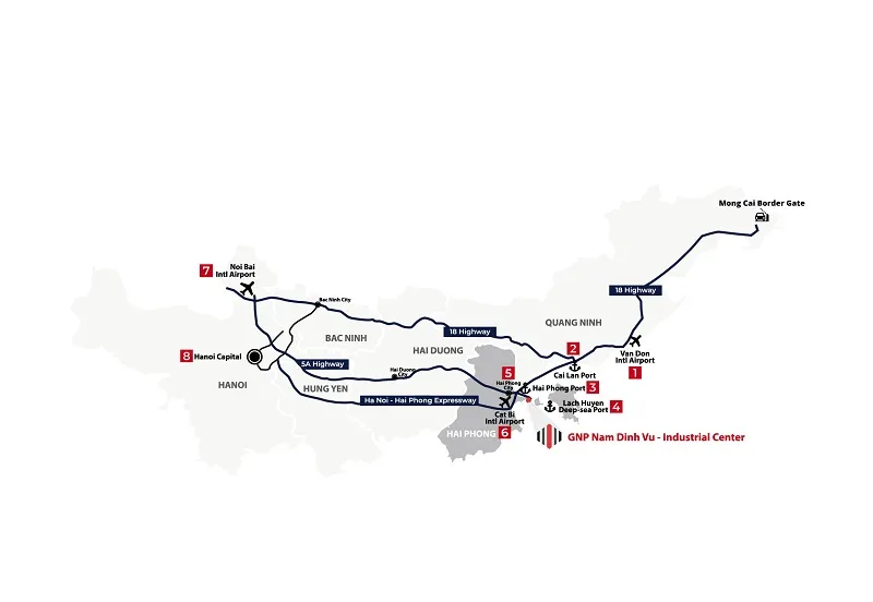 GNP Nam Đình Vũ có vị trí thuận tiện