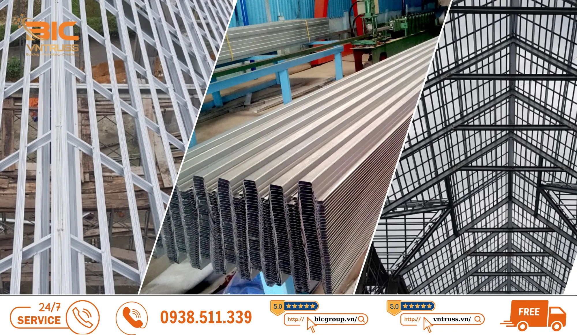 Mái nhà lợp ngói với khung kèo thép hiện đại