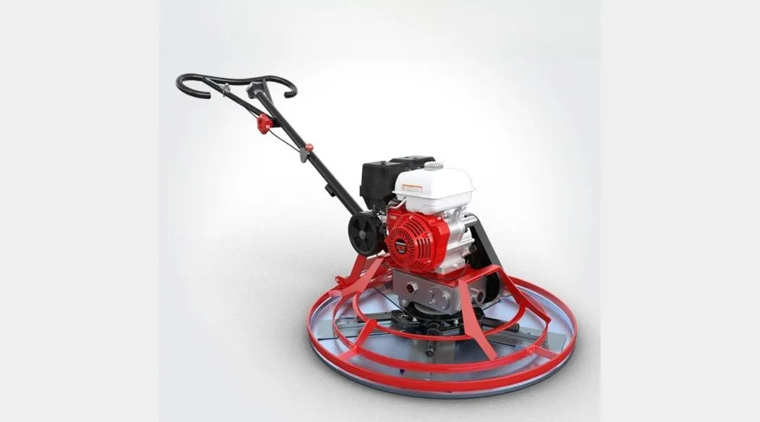 Máy xoa nền bê tông chạy xăng đang thi công làm phẳng mặt sàn