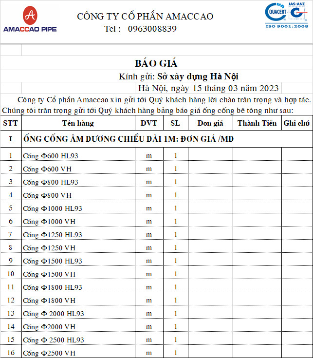 Ống Cống Tròn Loe Bê Tông Cốt Thép Đúc Sẵn D300: Tiêu Chuẩn Kỹ Thuật, Chất Lượng & Báo Giá