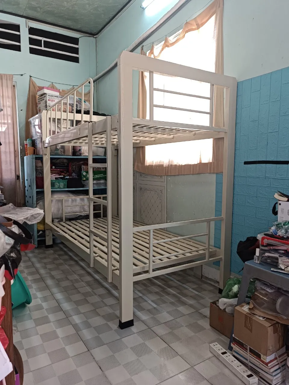 Giường sắt 2 tầng thẳng ngang 80, 1m , 1m2 x 2m